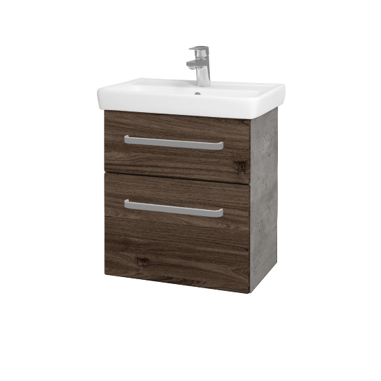 Umývadlová skrinka GO SZZ2 55  - D01 Betón - Úchytka T01 - D25 Teak