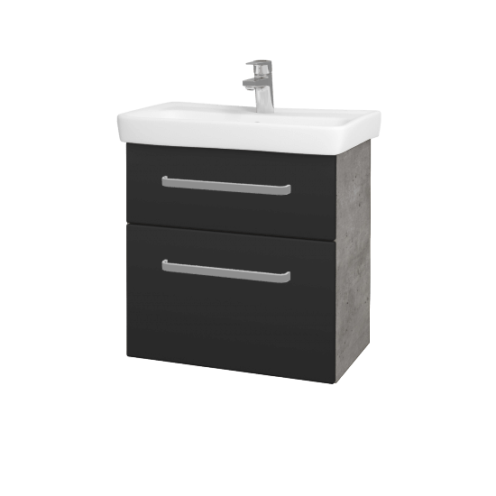 Umývadlová skrinka GO SZZ2 60  - D01 Betón - Úchytka T01 - N03 Graphite