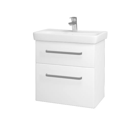 Umývadlová skrinka GO SZZ2 60  - N01 Biela lesk - Úchytka T01 - L01 Biela vysoký lesk