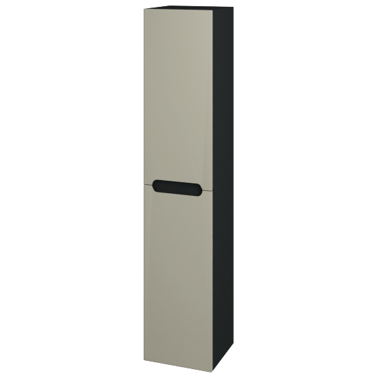 Vysoká skriňa COLOR  SVD2 35  - L03 Antracit vysoký lesk - M05 Béžová mat - Levé