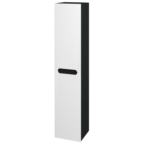 Vysoká skriňa COLOR  SVD2 35  - L03 Antracit vysoký lesk - M01 Biela mat - Levé