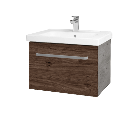 Umývadlová skrinka BIG INN SZZ 65  - D01 Betón - Úchytka T01 - D25 Teak