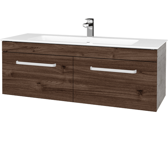 Umývadlová skrinka ASTON SZZ2 120  - D01 Betón - Úchytka T01 - D25 Teak