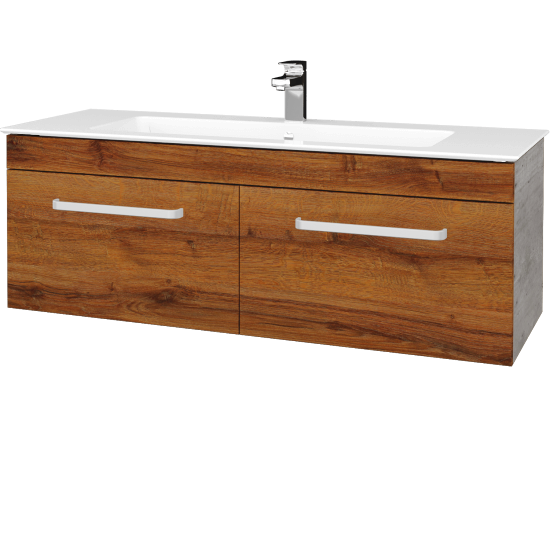Umývadlová skrinka ASTON SZZ2 120  - D01 Betón - Úchytka T01 - D27 Cognac