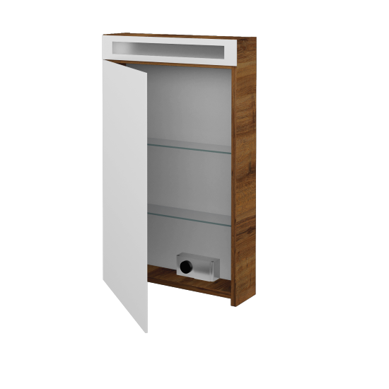 Jednodverová zrkadlová skrinka AIR GAOE 50  - D27 Cognac - Levé