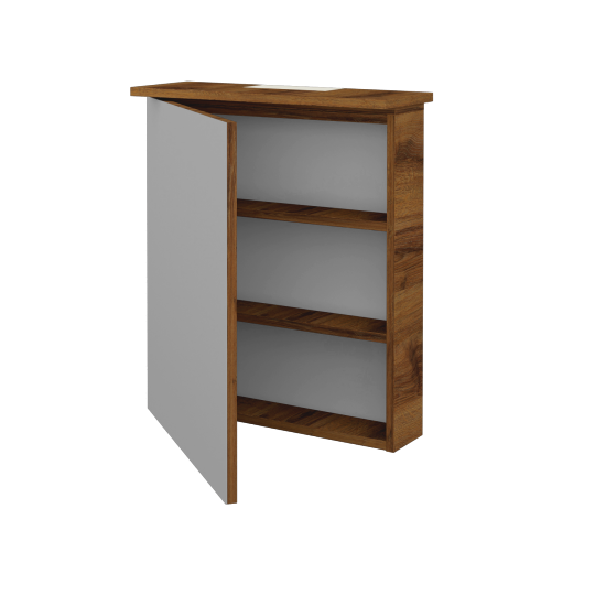 Jednodverová zrkadlová skrinka SANI GAO 60  - D27 Cognac - Levé