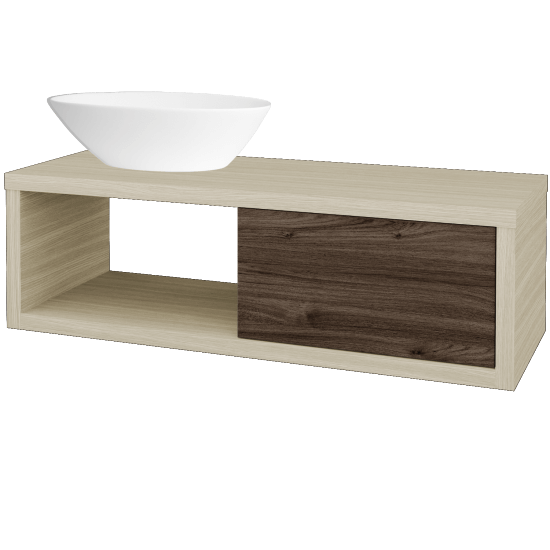 Umývadlová skriňa STORM SZZO 120 (umývadlo Triumph)  - D04 Dub - D25 Teak - Levé