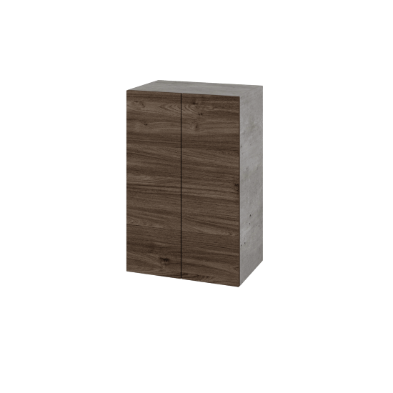 Horná skrinka DOS SYD2 50  - D01 Betón - Bezúchytkové vyhotovenie T00 (bez vŕtania pre úchytku) - D25 Teak