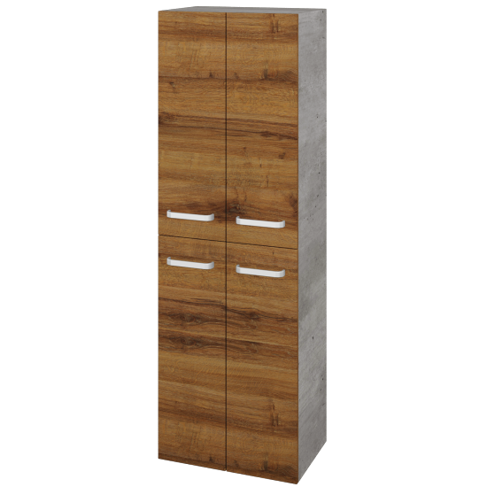 Vysoká skriňa DOS SVD4 50  - D01 Betón - Úchytka T01 - D27 Cognac