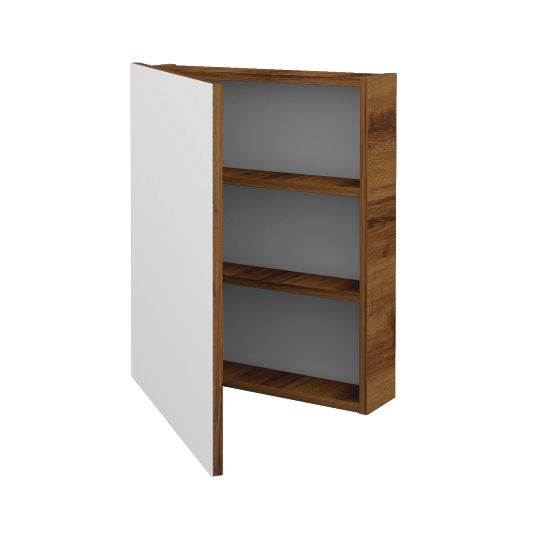 Jednodverová zrkadlová skrinka Q GA 60  - D27 Cognac - Levé