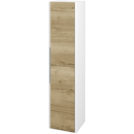Vysoká skriňa ENZO SVD2 35  - L01 Biela vysoký lesk - D26 Ontario - Levé