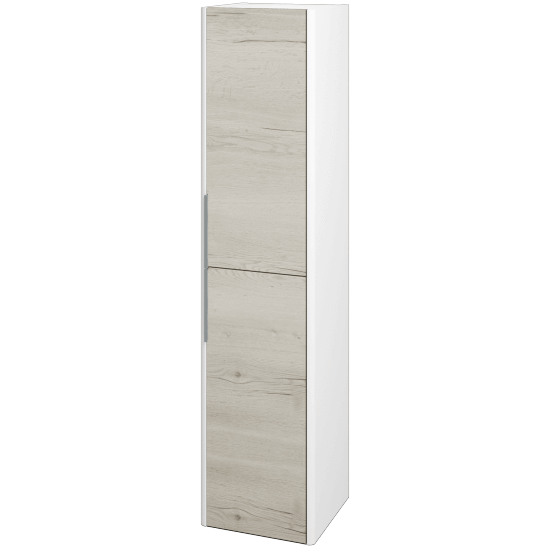 Vysoká skriňa ENZO SVD2 35  - L01 Biela vysoký lesk - D28 Alberta - Levé