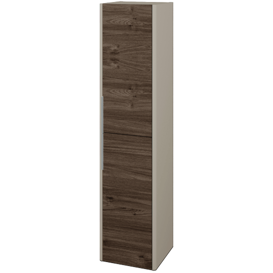 Vysoká skriňa ENZO SVD2 35  - L04 Béžová vysoký lesk - D25 Teak - Levé
