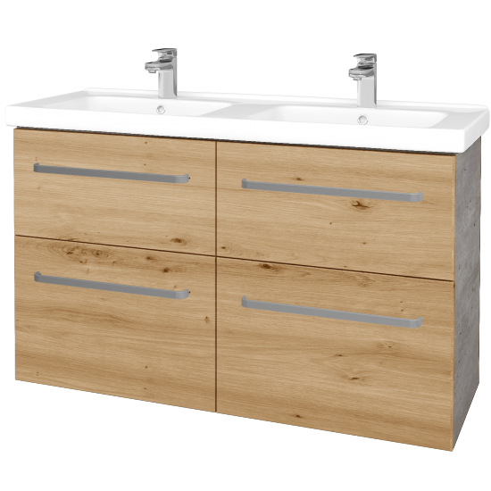 Umývadlová skrinka BIG INN SZZ4 125  - D01 Betón - Úchytka T01 - D22 Karamel