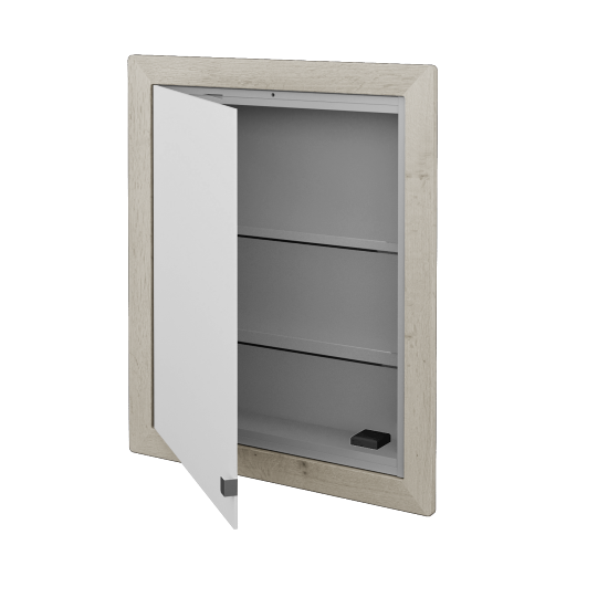 Jednodverová zrkadlová skrinka GRID GAOE 60  - D28 Alberta - Levé