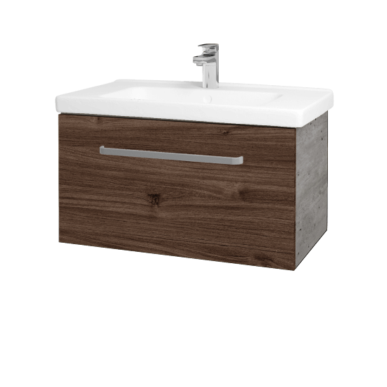 Umývadlová skrinka BIG INN SZZ 80  - D01 Betón - Úchytka T01 - D25 Teak