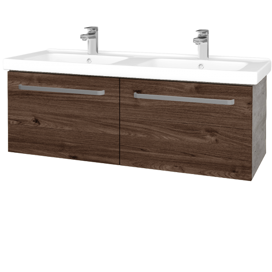 Umývadlová skrinka BIG INN SZZ2 125  - D01 Betón - Úchytka T01 - D25 Teak