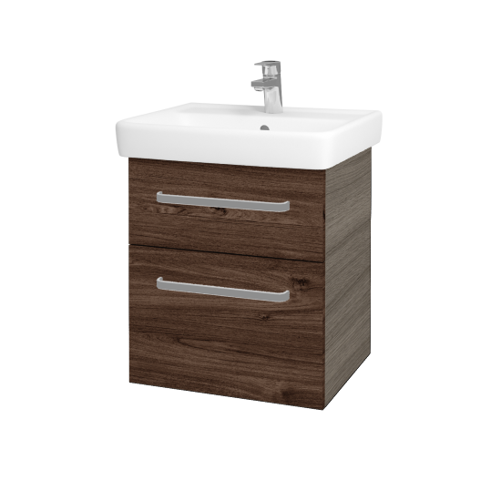 Umývadlová skrinka Q MAX SZZ2 55  - D03 Cafe - Úchytka T01 - D25 Teak