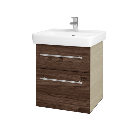 Umývadlová skrinka Q MAX SZZ2 55 (umyvadlo Q)  - D04 Dub - Úchytka T02 - D25 Teak