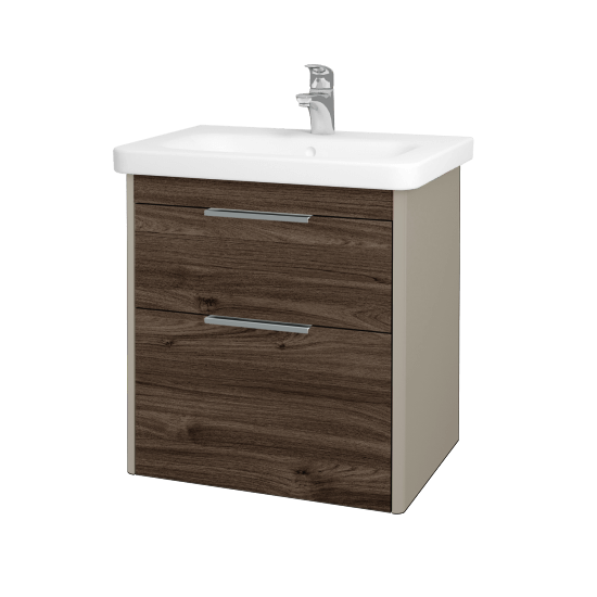 Kúpeľňová skrinka ENZO SZZ2 65  - L04 Béžová vysoký lesk - D25 Teak