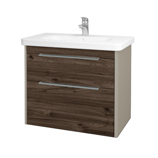 Kúpeľňová skrinka ENZO SZZ2 80  - L04 Béžová vysoký lesk - D25 Teak