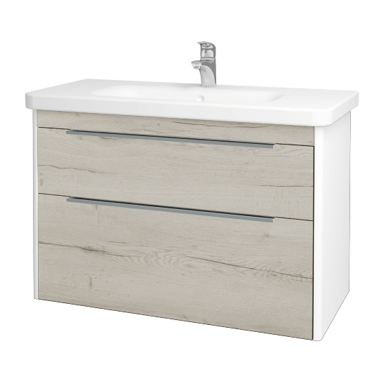 Kúpeľňová skrinka ENZO SZZ2 100  - L01 Biela vysoký lesk - D28 Alberta