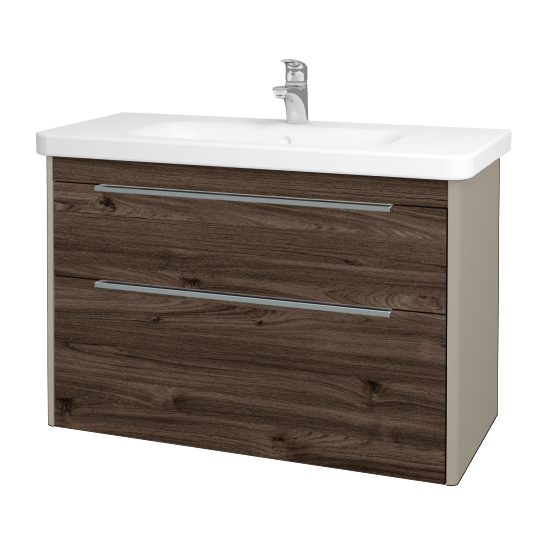 Kúpeľňová skrinka ENZO SZZ2 100  - L04 Béžová vysoký lesk - D25 Teak