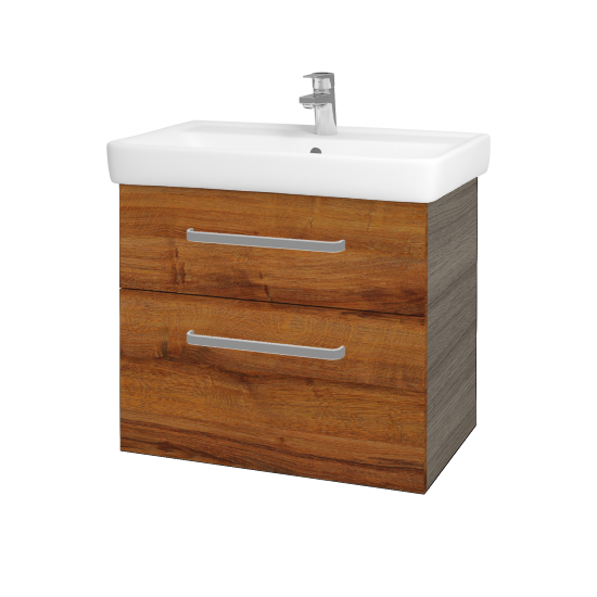 Kúpeľňová skrinka Q MAX SZZ2 70  - D03 Cafe - Úchytka T01 - D27 Cognac