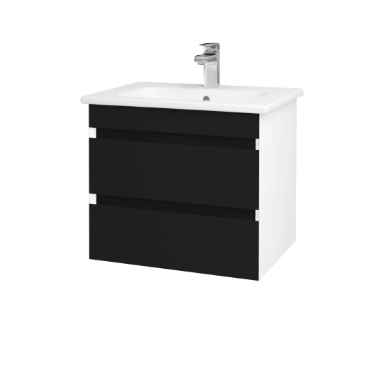 Kúpeľňová skriňa MAJESTY SZZ2 60  - L01 Biela vysoký lesk - M03 Čierna mat
