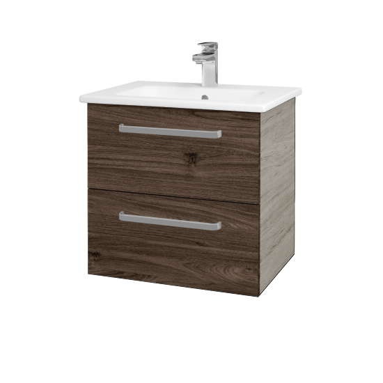 Umývadlová skrinka GIO SZZ2 60  - D05 Oregon - Úchytka T01 - D25 Teak