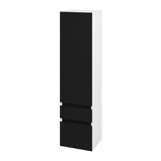 Vysoká skriňa MAJESTY SVDZ2 35  - L01 Biela vysoký lesk - M03 Čierna mat - Levé