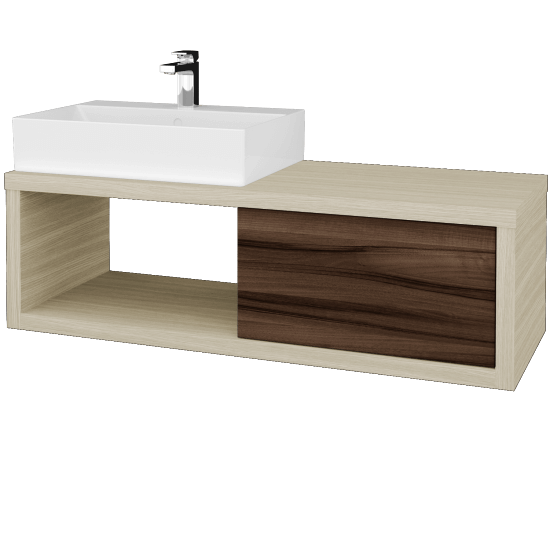 Umývadlová skriňa STORM SZZO 120 (umývadlo Kube)  - D04 Dub - D06 Orech - Levé