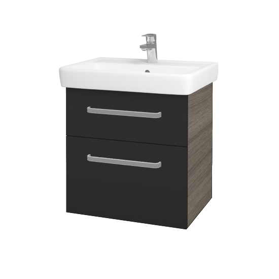 Umývadlová skrinka Q MAX SZZ2 60  - D03 Cafe - Úchytka T01 - N03 Graphite