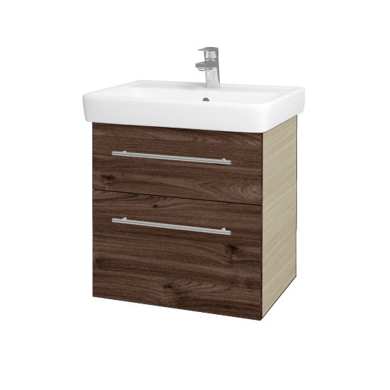 Umývadlová skrinka Q MAX SZZ2 60 (umyvadlo Q)  - D04 Dub - Úchytka T02 - D25 Teak