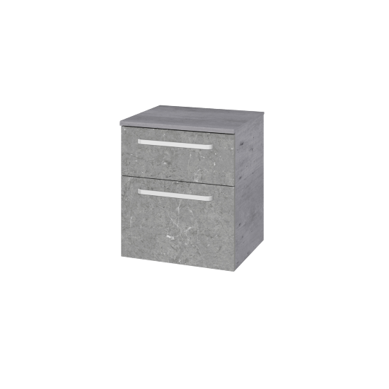 Nízka skrinka s košom na bielizeň DOS SNZ2K 50  - D01 Betón - Úchytka T01 - D20 Galaxy