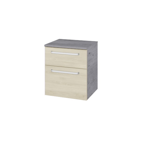 Nízka skrinka s košom na bielizeň DOS SNZ2K 50  - D01 Betón - Úchytka T01 - D24 Ohio