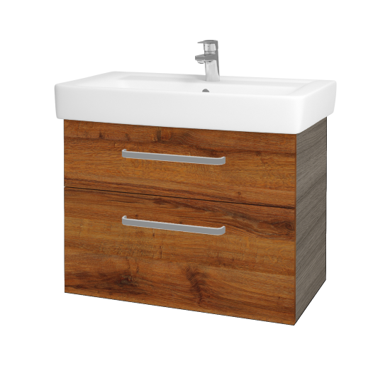Kúpeľňová skrinka Q MAX SZZ2 80  - D03 Cafe - Úchytka T01 - D27 Cognac