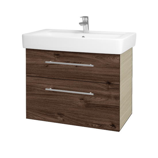 Kúpeľňová skrinka Q MAX SZZ2 80 (umyvadlo Q)  - D04 Dub - Úchytka T02 - D25 Teak