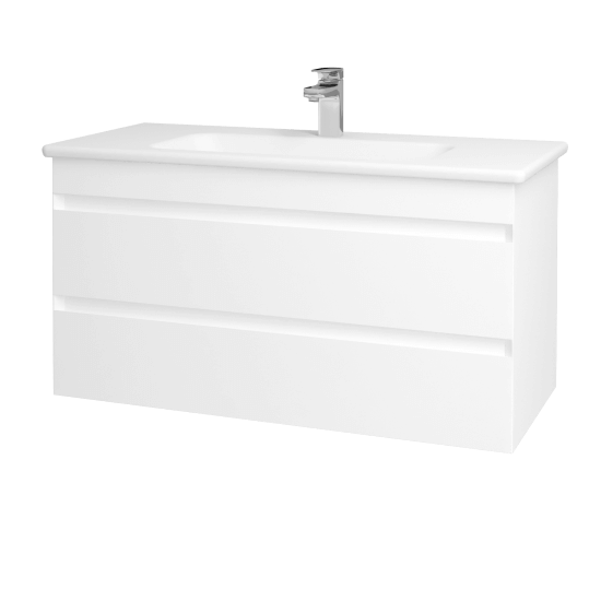 Kúpeľňová skriňa MAJESTY SZZ2 100  - L01 Biela vysoký lesk - M01 Biela mat