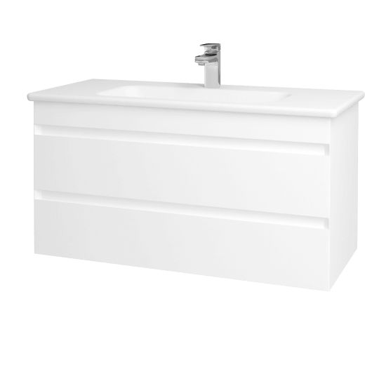 Umývadlová skrinka MAJESTY SZZ2 100  - L01 Biela vysoký lesk - M01 Biela mat