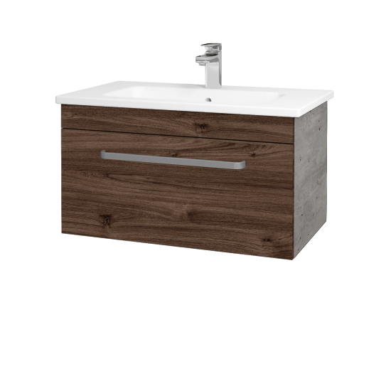 Kúpeľňová skrinka ASTON SZZ 80  - D01 Betón - Úchytka T01 - D25 Teak