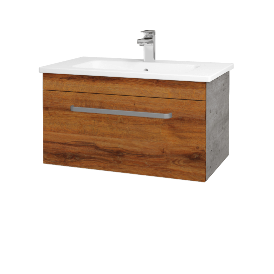 Kúpeľňová skrinka ASTON SZZ 80  - D01 Betón - Úchytka T01 - D27 Cognac