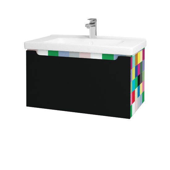 Umývadlová skriňa COLOR SZZ 80  - IND Individual - L17 Čierná vysoký lesk